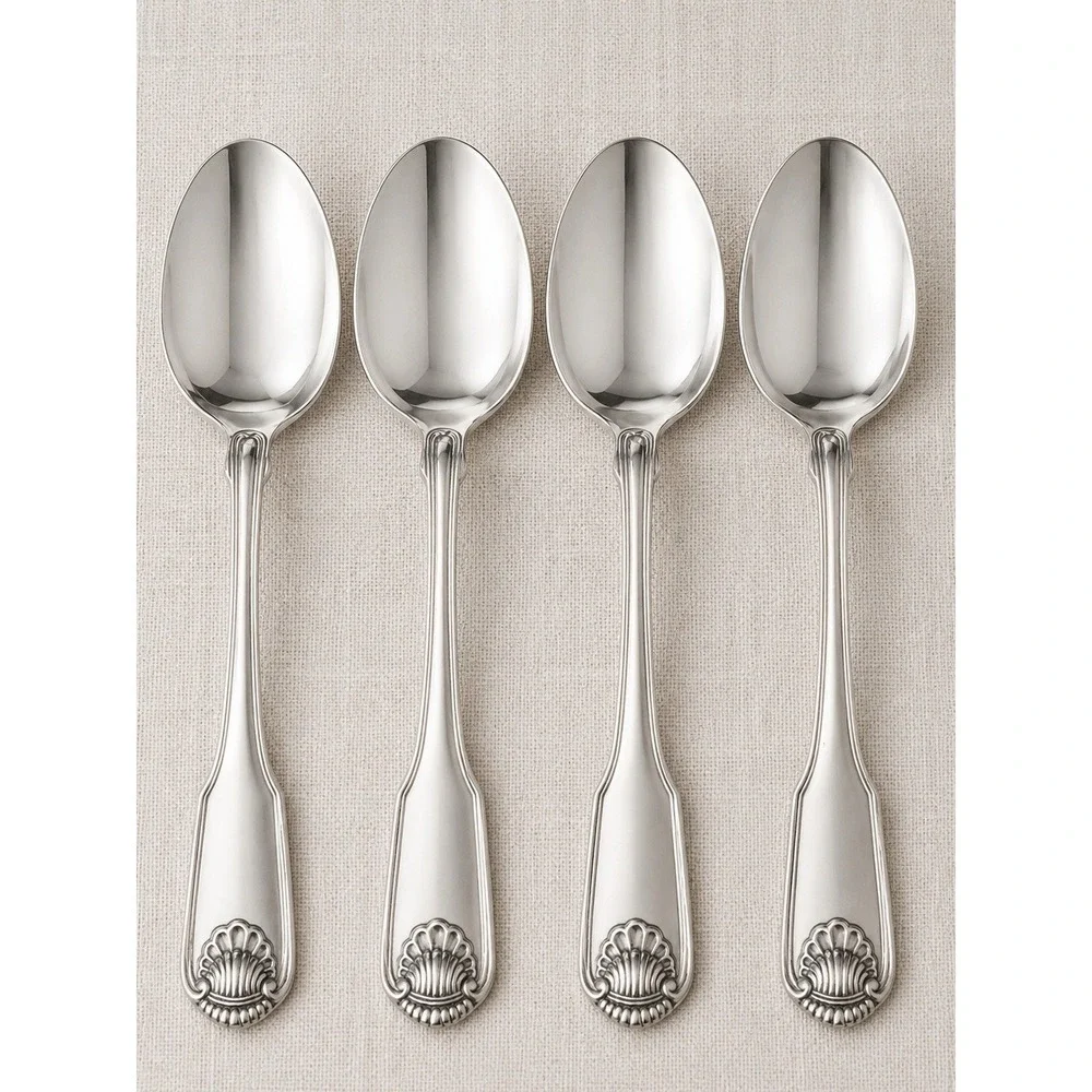 Oneida Classic Shell Heirloom 18/10 Stainless Teaspoons Qty 4